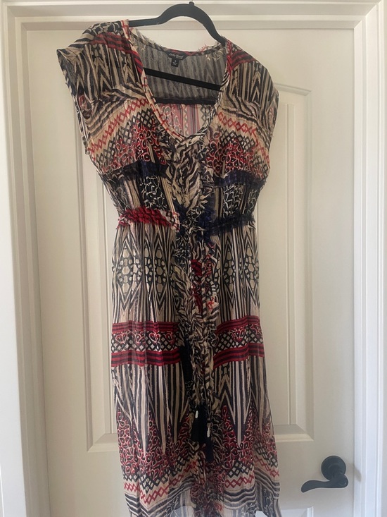 Lucky Brand Dresses & Skirts - Lucky Brand Multicolor Patterned Midi Dress - Red, Navy, Beige